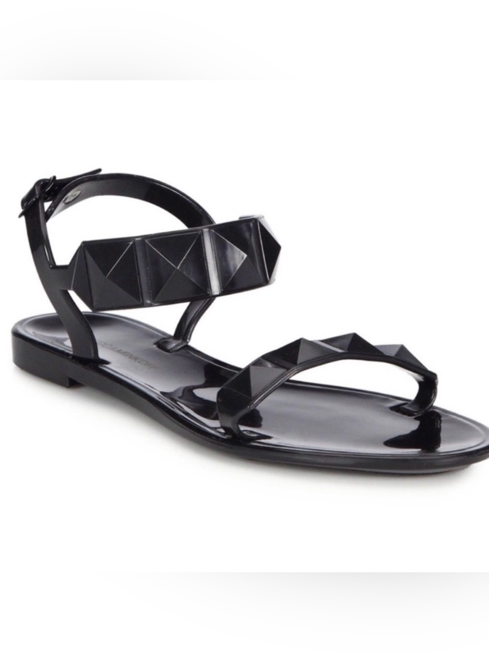 Rebecca Minkoff Black Studded Jelly Sandals